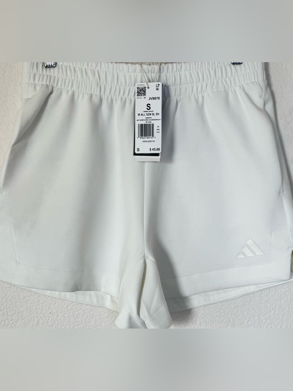 adidas NWT All Season Off White Pull On Athletic Shorts Size Small